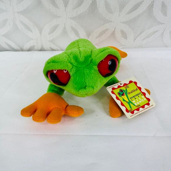 RainForest Cafe Cha-Cha Tree Frog 9” Plush Stuffed Animal Wild Bunch Green Tags - Picture 5 of 6